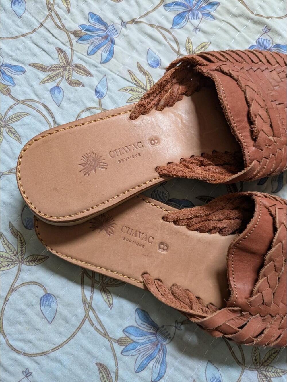 Huarache Leather Authentic Woven Sandals, Boho Coastal Cowgirl Style, Size 8 - Picture 6 of 10